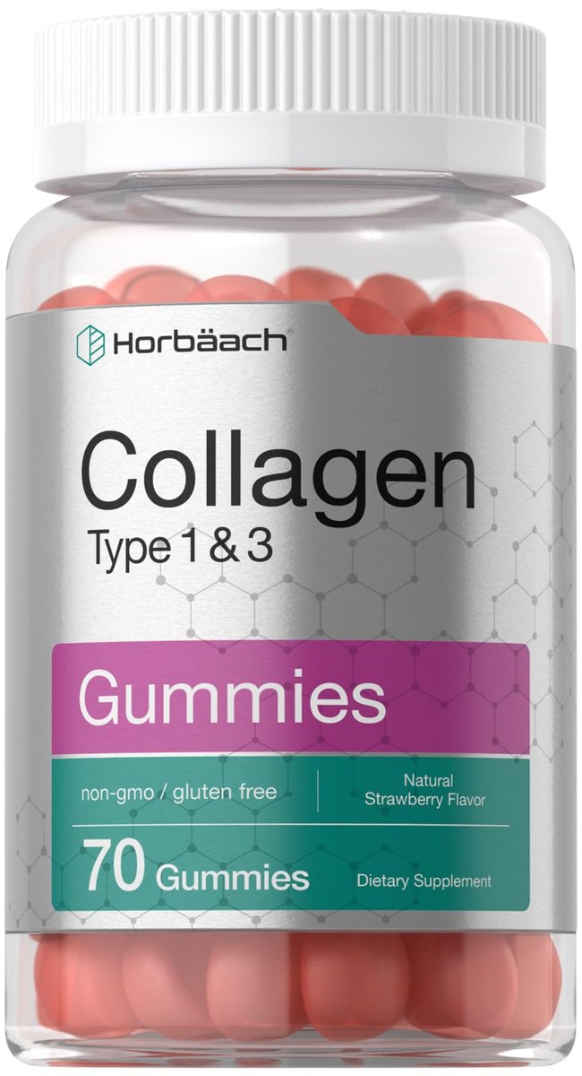 Horbäach Collagen Gummies | 70 Count | Strawberry Flavored Gummy | for Women and Men | Collagen Peptides Type 1 and 3 | Non-GMO, Gluten Free Supplement - görsel 12