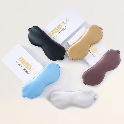 ZIMASILK Adjustable 100% 22 Momme Mulberry Silk Sleep Mask for Sleeping, Filled with Premium Mulberry Silk, Softest & Breathable Blackout Eye Sleeping Mask (Black) - görsel 3
