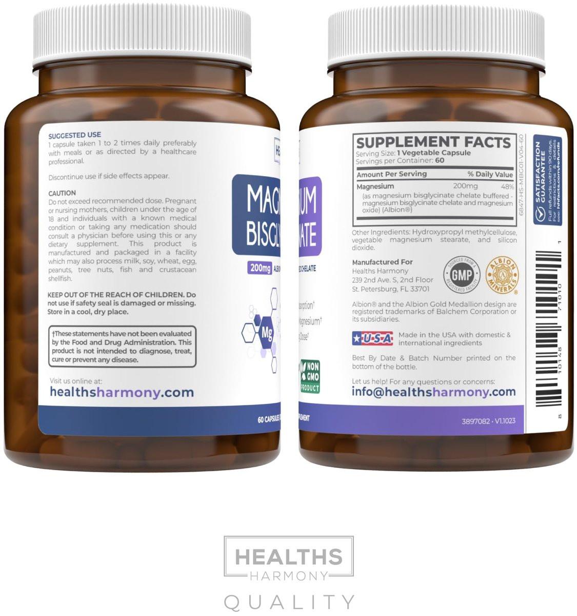 High Absorption Magnesium Bisglycinate Capsules - Clinically Validated Buffered and Chelated Magnesium Supplement - 1 Daily Vegan Capsule with Lab Verified Gentle 200mg Serving (2 Month Supply) - görsel 15