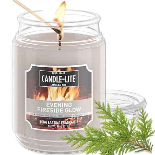 Candle-lite Fall Scented Candles, Evening Fireside Glow, 18 oz Jar, Proudly Poured in The USA, Aromatherapy Candle, Single-Wick with 110 Hours of Burn Time, Perfect for Creating a Refreshing Ambiance - görsel 2