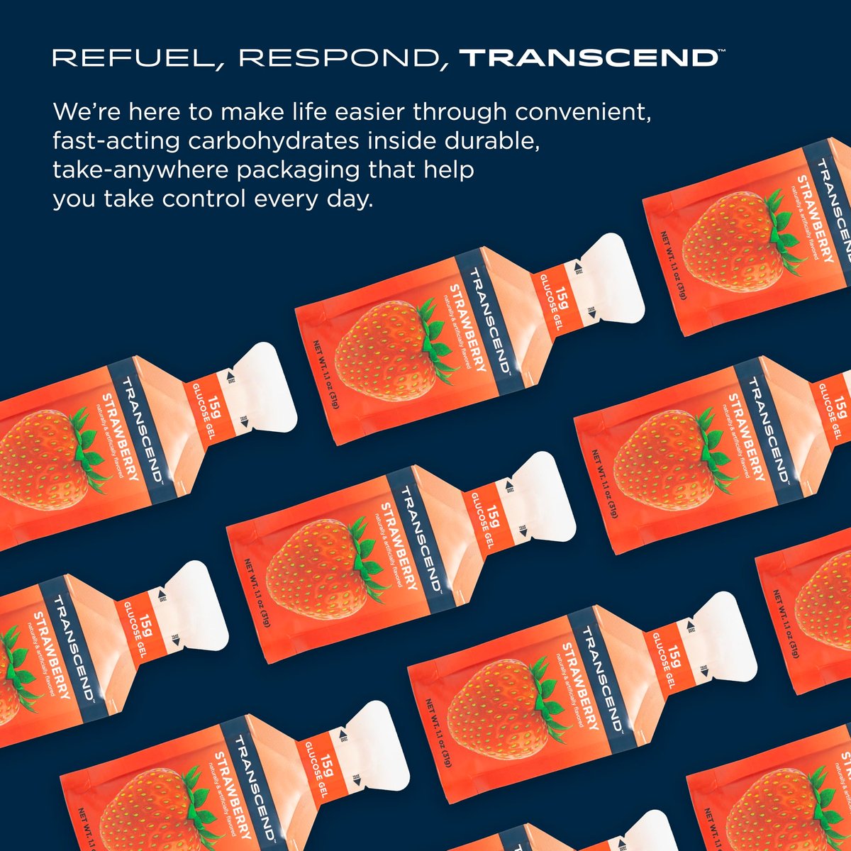 Transcend Foods Mini Strawberry Gel (0.6 oz, Pack of 12) – Fast-Acting Carb Gel, Travel Size, Caffeine Free, Gluten Free - görsel 12