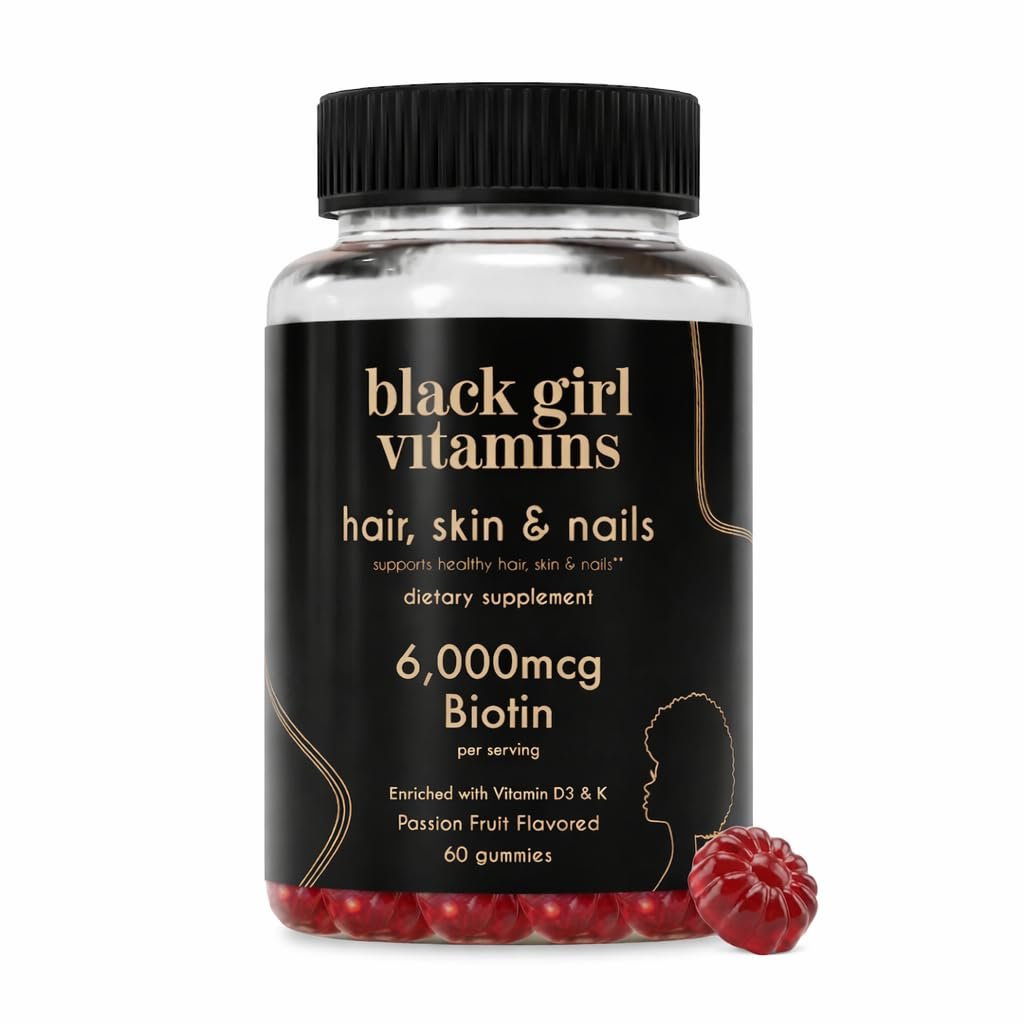 Black Girl Vitamins - Hair, Skin, and Nails – Gelatin-Free & Gluten-Free: Perfect for vegetarians, vegans, and – Image 3