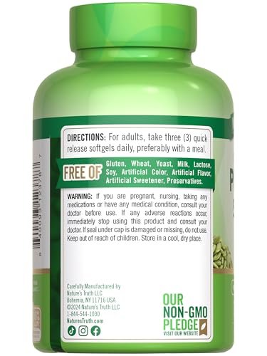 Nature's Truth Pumpkin Seed Oil | 3000mg | 75 Softgels | Cold Pressed Herbal Supplement | Non-GMO & Gluten Free Supplement