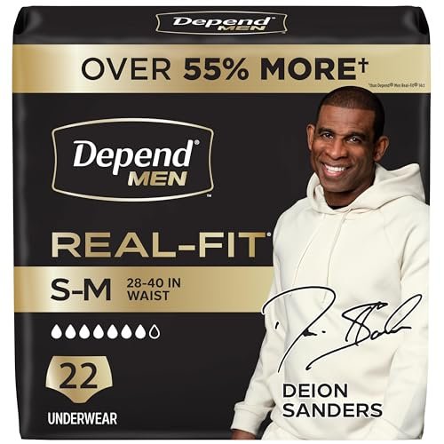 Depend Real Fit Adult Diapers, Incontinence Underwear for Men, Disposable, Maximum Absorbency, Small/Medium, Grey, 22 Count - görsel 2