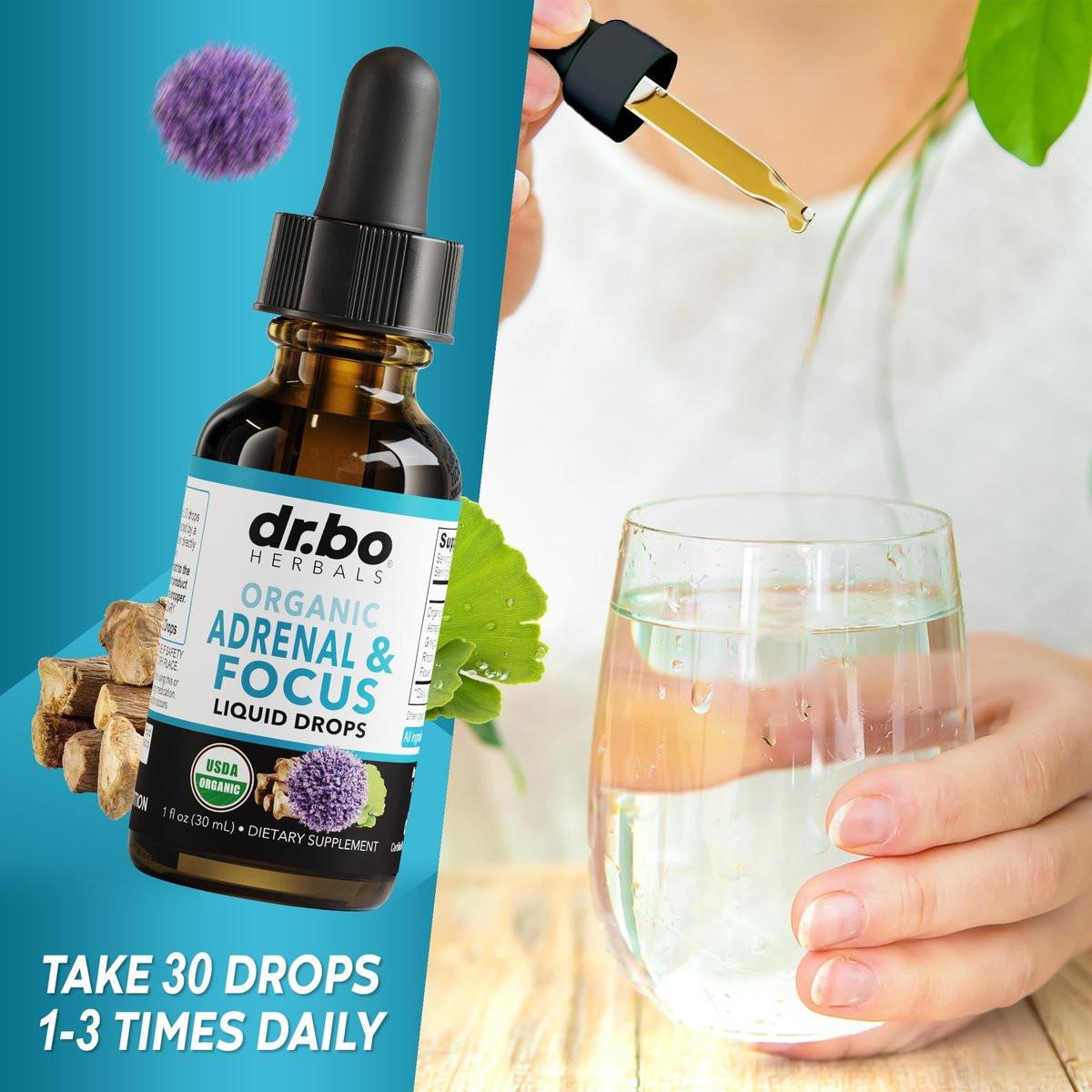 Adrenal Support Supplements Liquid Drops - Organic Adrenal and Focus Supplement, Cortisol Manager Adaptogen Adults, Ginkgo Biloba for Kids Calm - Natural Brain and Memory Fatigue Stress Attention 1oz - görsel 13