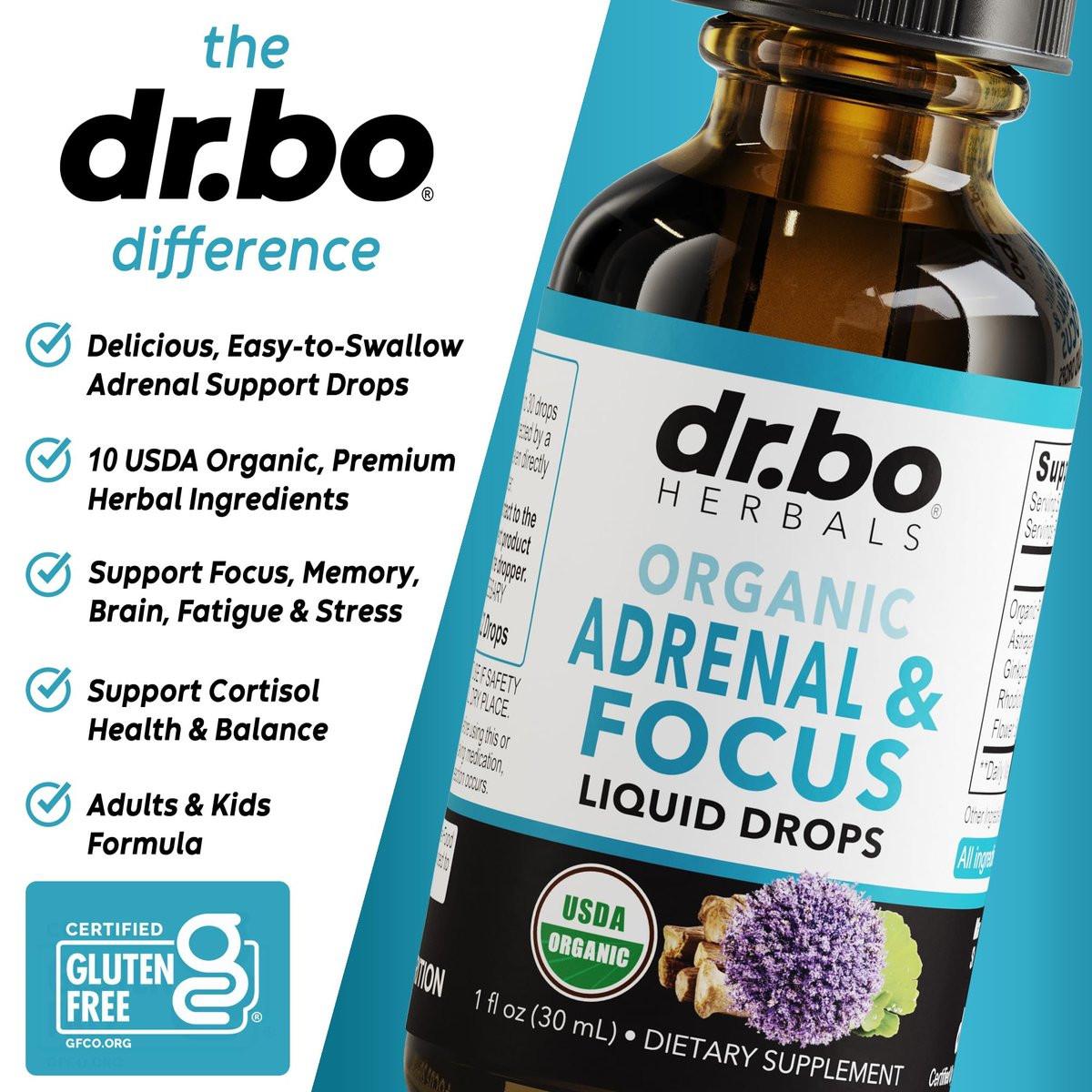 Adrenal Support Supplements Liquid Drops - Organic Adrenal and Focus Supplement, Cortisol Manager Adaptogen Adults, Ginkgo Biloba for Kids Calm - Natural Brain and Memory Fatigue Stress Attention 1oz - görsel 7