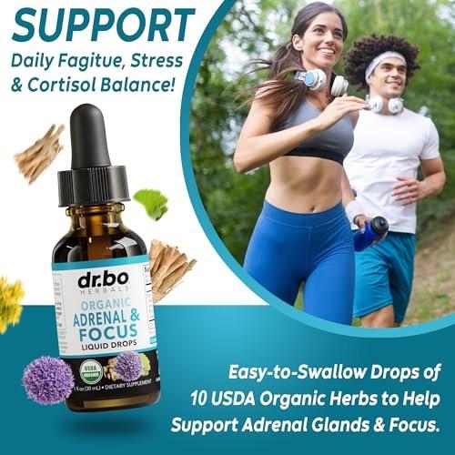 Adrenal Support Supplements Liquid Drops - Organic Adrenal and Focus Supplement, Cortisol Manager Adaptogen Adults, Ginkgo Biloba for Kids Calm - Natural Brain and Memory Fatigue Stress Attention 1oz - görsel 6