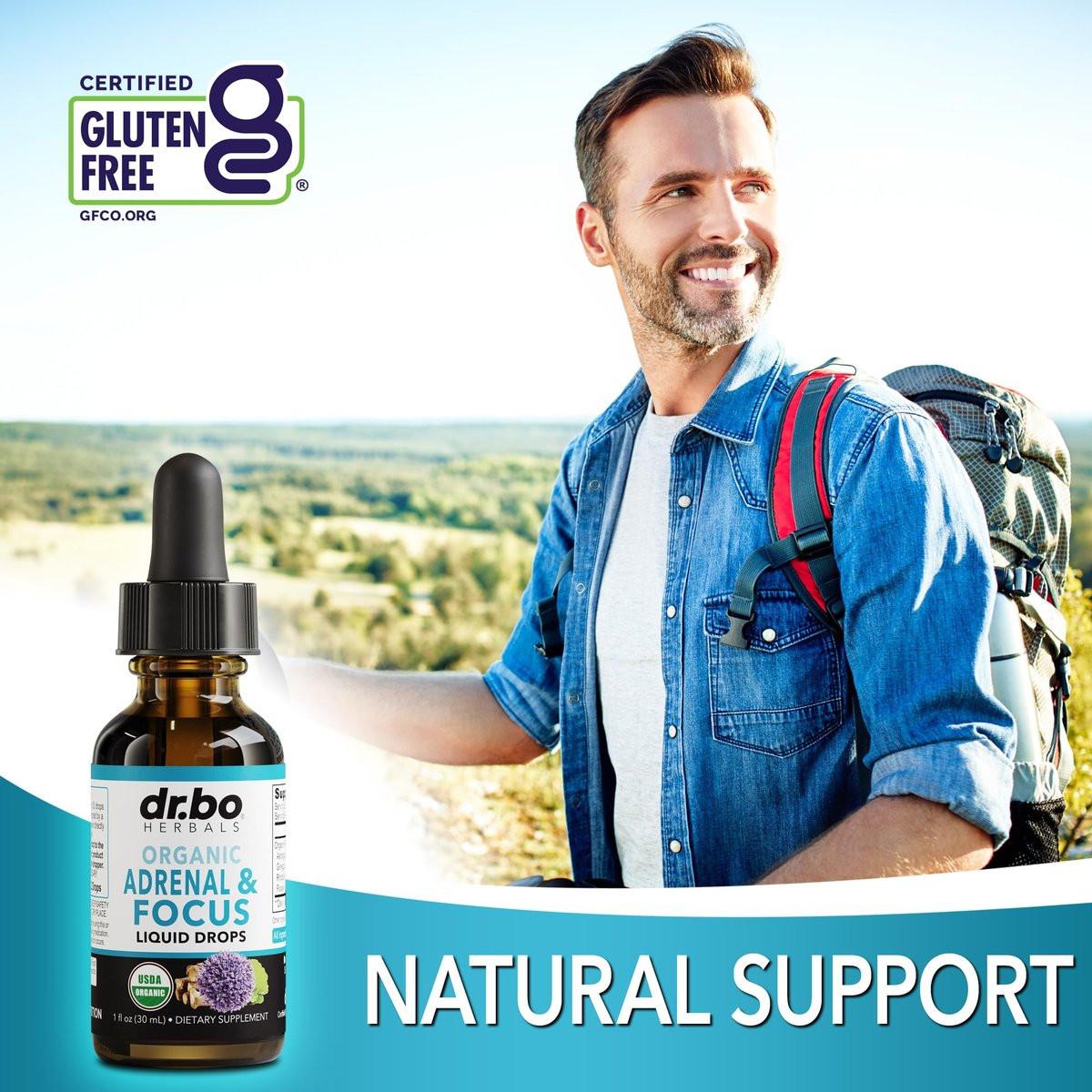 Adrenal Support Supplements Liquid Drops - Organic Adrenal and Focus Supplement, Cortisol Manager Adaptogen Adults, Ginkgo Biloba for Kids Calm - Natural Brain and Memory Fatigue Stress Attention 1oz - görsel 9