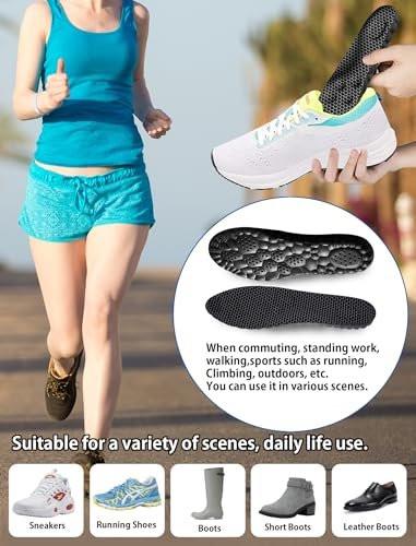 4D Cloud Insoles for Men and Women, Arch Support Insoles, Memory Foam Insoles, Shock Absorption and Cushioning Sports Shoe Insoles for Foot & Joint Support (XL Men 9-11 | Women 11-12, Black)
