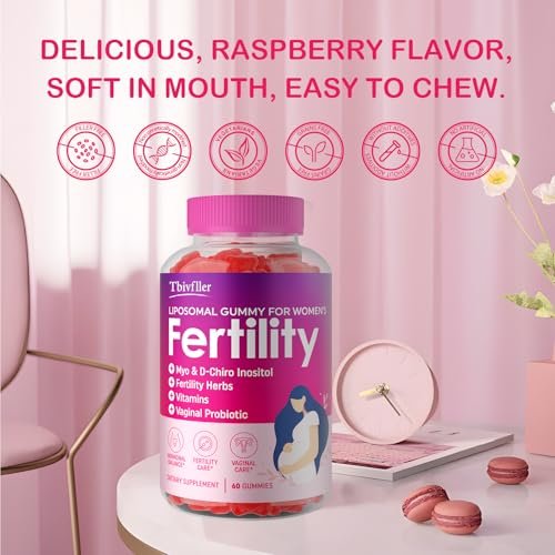Fertility Supplements for Women, Prenatal Vitamins with Myo-Inositol & D-Chiro Inositol, Folate, Herbs, for Hormonal Balance, Fertility & Vaginal Care, 60 Prenatal Gummies (Raspberry) - görsel 14