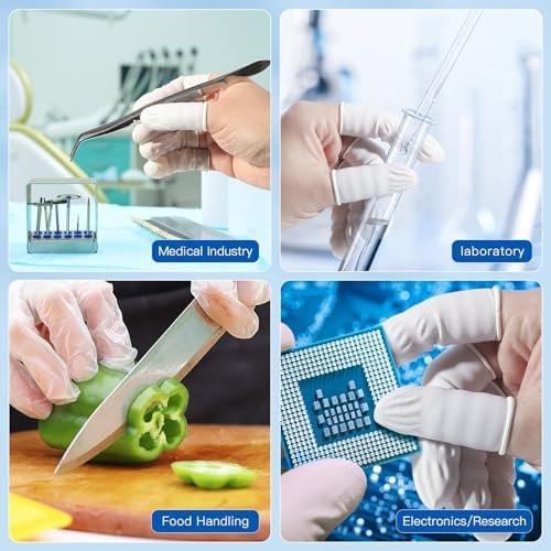 JMU Latex Finger Cots Medium, 200Pcs Finger Protectors Disposable Finger Gloves - görsel 14