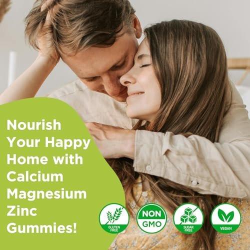 Calcium Magnesium Zinc Supplement with Vitamin D3, Sugar Free Calcium Gummies for Women Men, High Potency Magnesium Gummies for Bone & Muscle & Immune Health, Mixed Flavors - 60 Count - görsel 8