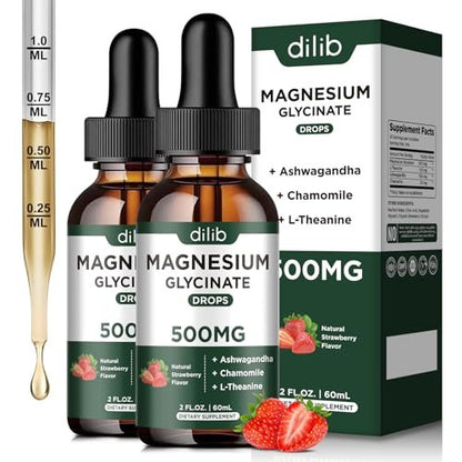 dilib Magnesium Glycinate Liquid Drops – Stress Relief Blend: Ashwagandha, an adaptogenic herb, helps the body – Image 2