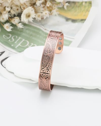Jecanori Copper Bracelet for Men, 18X Strength 99.99% Pure Solid Mens Magnetic Copper Bracelets - görsel 5