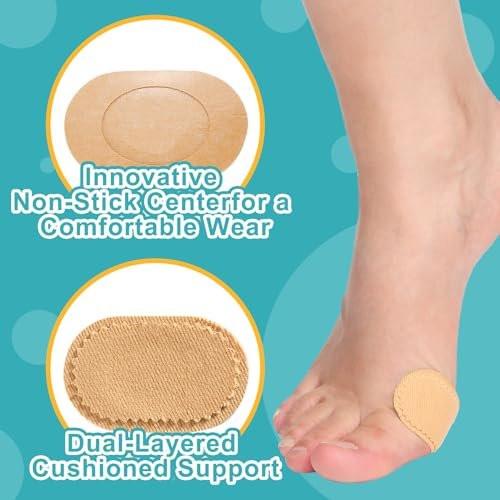 Funtery 60 Pcs Foot Callus Cushion Toe Cushions Pad Foot Protector Pads Corn Mat Patches Shoe Accessories for Women Men Fabric Feet Heel Toe Protector Pads - görsel 1