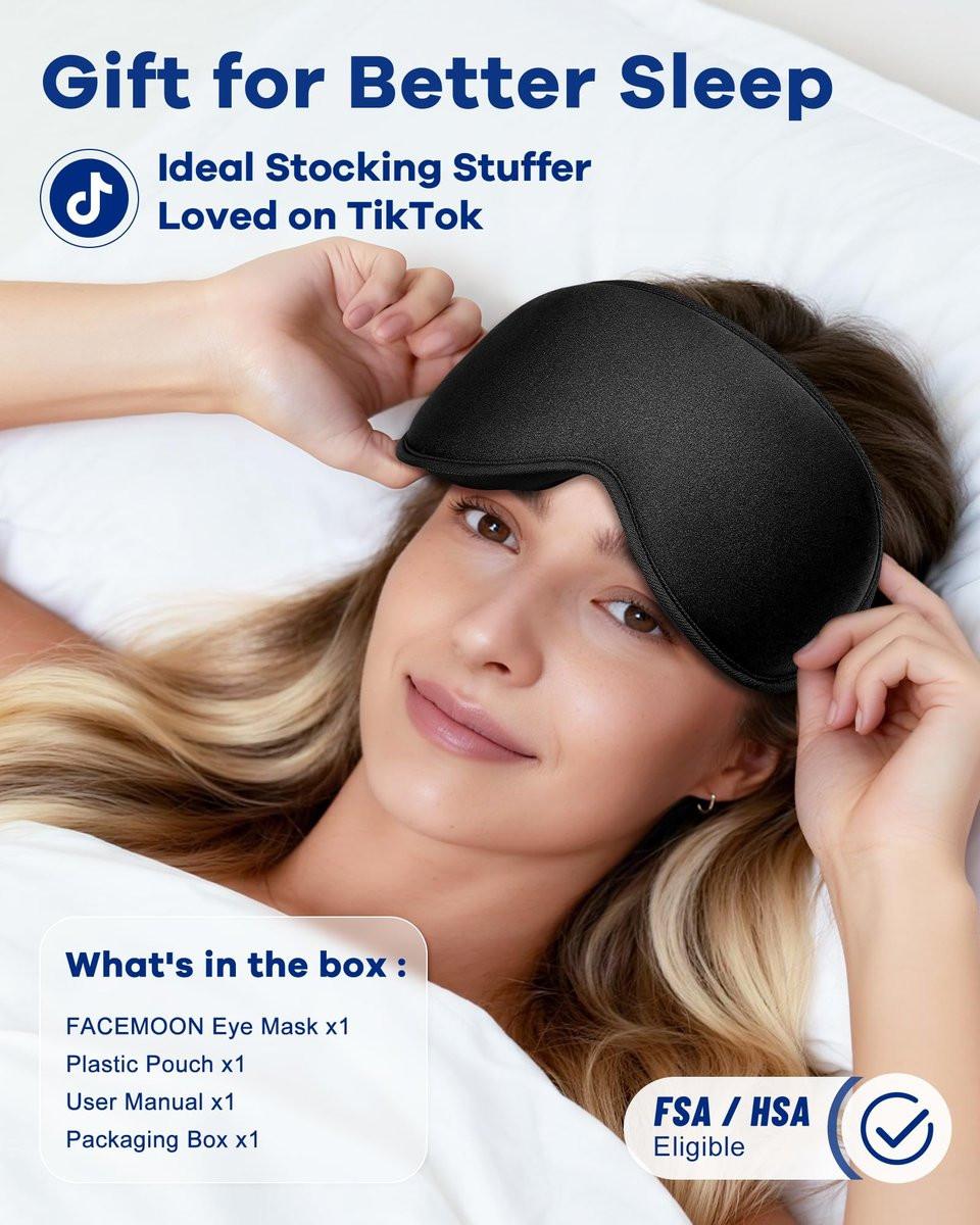 3D Weighted Cooling Gel Eye Mask for Sleeping - FSA/HSA Eligible, 6oz Gel-Weighted Sleep Mask, 100% Blackout, Gentle Pressure & Cold Relief for Migraine, Ice Cold Mask for Travel Essentials - görsel 4