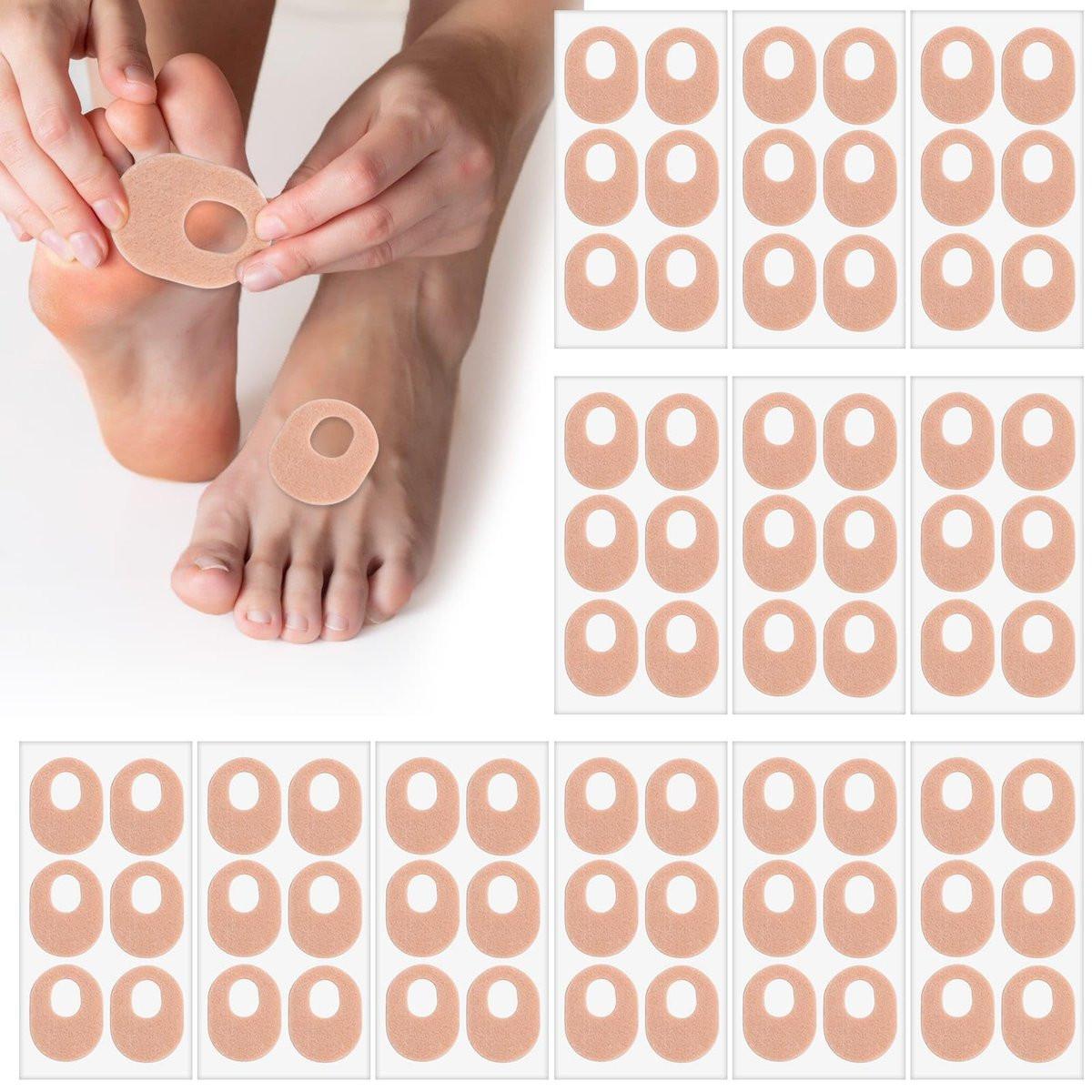 Shynek 72 Pcs Callus Pads Soft Felt Callus Cushion Pads for Bottom of Foot Self Adhesive Foot Callus Cushions, Corn Pads for Feet for Men and Women Pain Relief Foot Care, Beige, Oval Shape - görsel 11