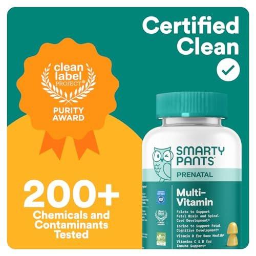 SmartyPants Prenatal Vitamins for Women, Multivitamin Gummies: Pre and Postnatal Vitamins, Biotin, Methylfolate, Vitamin D3, C, Vitamin B12, B6, A, K & Zinc, Inositol, 60 Count (30 Day Supply) - görsel 7