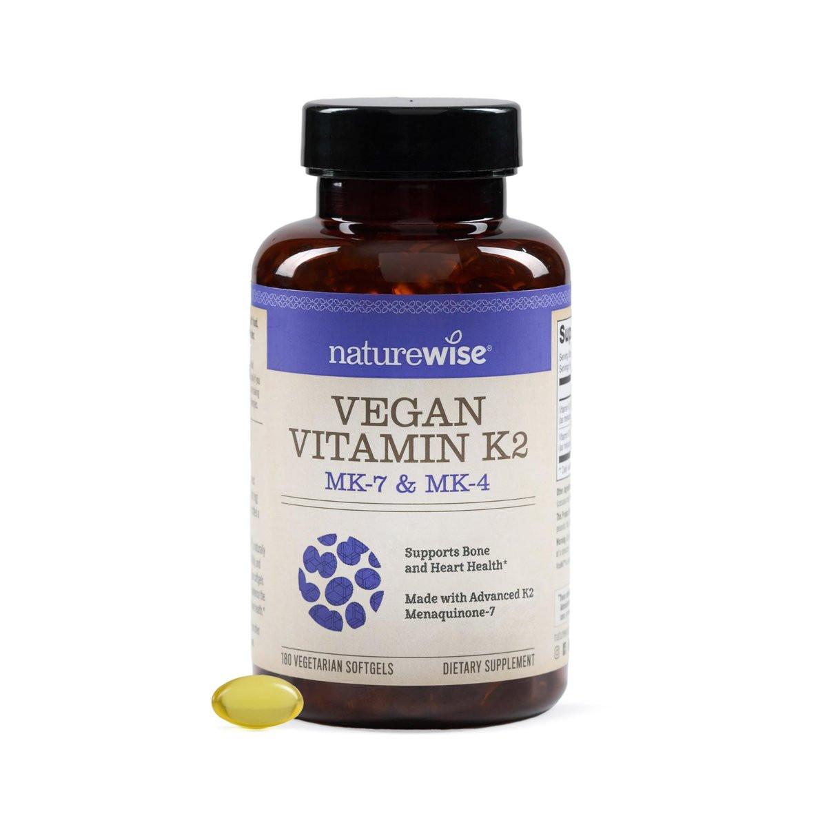 NatureWise Vitamin K2 600mcg Supplement with MK-7 100mcg & MK-4 500mcg - Enhanced Bioavailable Formula - K Complex for Bone and Heart Health - Vegan, Gluten Free, Non-GMO -180 Softgels [6-Month Supply] - görsel 1