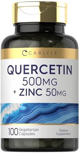 Carlyle Quercetin 500mg Capsules with Zinc 50mg - 100 Count, Non-GMO & Gluten Free Immune Support Supplement - görsel 5