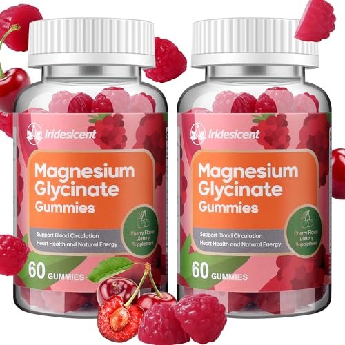 IRIDESICENT Magnesium Glycinate Gummies, Sugar Free Magnesium Supplement w/Ashwagandha, Zinc, Vegan Magnesium Glycinate Supplement for Adults - 120 Cherry Gummies - görsel 14