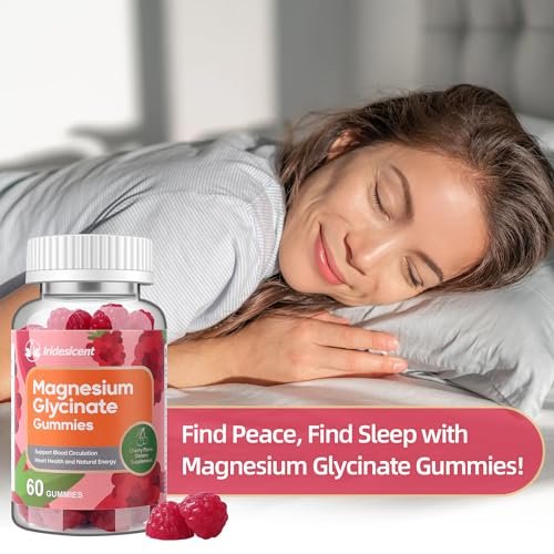 IRIDESICENT Magnesium Glycinate Gummies, Sugar Free Magnesium Supplement w/Ashwagandha, Zinc, Vegan Magnesium Glycinate Supplement for Adults - 120 Cherry Gummies - görsel 1