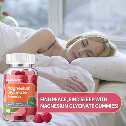 IRIDESICENT Magnesium Glycinate Gummies, Sugar Free Magnesium Supplement w/Ashwagandha, Zinc, Vegan Magnesium Glycinate Supplement for Adults - 60 Cherry Gummies - görsel 13
