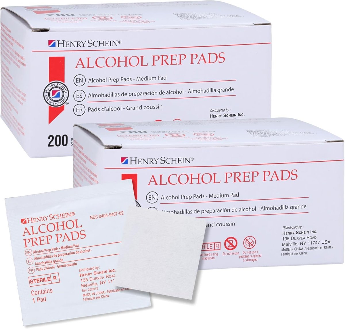 Henry Schein Alcohol Prep Pads, Medium Size, 400 Count - 70% Isopropyl Alcohol, Individually Wrapped, Sterile Wipes for Medical & Everyday Use - görsel 2