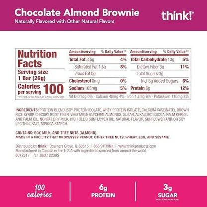 think! Minis, Chocolate Almond Brownie, 15 Count