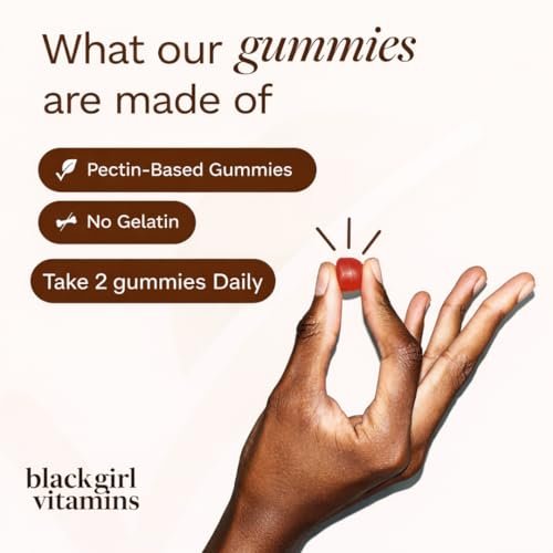 Black Girl Vitamins Once a Day - Womens Multivitamin Gummy - Vitamin A, B, C, E and Zinc. Multivitamin for Women, Immune Support. Vegan, Gluten-Free. Made in The USA (30 Day Supply, Strawberry) - görsel 9