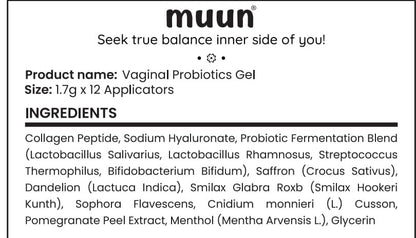 Muun Women's Vaginal Probiotics Yeast Infection & BV Treatment Pack of 12 Vaginal Moisturizer for Dryness & Promote pH Balance Feminine Odor Elimination & Vaginal Health Hormone & Estrogen Free