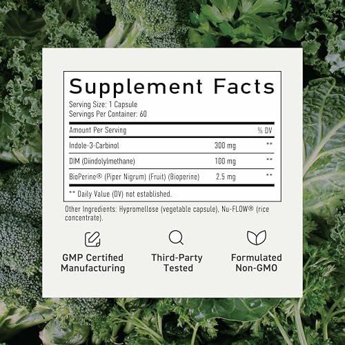 DIM & Indole 3 Carbinol for Hormone Balance for Women & Men | I3C Complex | Estrogen Balance, Menopause Supplements for Womens Health, Antioxidants | Vegan, Non-GMO, Gluten-Free | SMNutrition |60 Ct. - görsel 6
