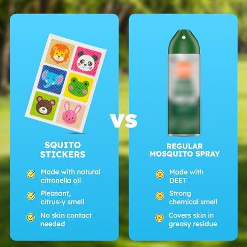 BugMD Squito Stickers Mosquito Repellent Patch Stickers for Kids (78 Stickers), Safe & Effective Insect Repellent Patches for Toddlers, Kids, Camping, Beach & Outdoor Essentials - görsel 1