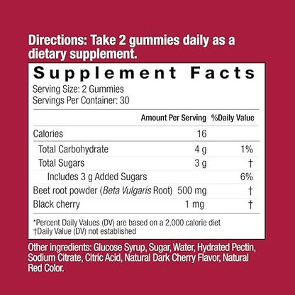 COUNTRY FARMS Bountiful Beets Gummies, Circulation Superfood, Promotes Energy and Endurance, Nitric Oxide Booster, 60 Servings, 120 Count (2 Pack)