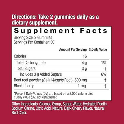 COUNTRY FARMS Bountiful Beets Gummies, Circulation Superfood, Promotes Energy and Endurance, Nitric Oxide Booster, 60 Servings, 120 Count (2 Pack)