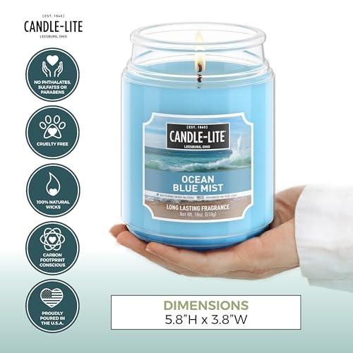 Candle-lite Scented Candles, Ocean Blue Mist, 18 oz Jar, Proudly Poured in The USA, Aromatherapy Candle, Single-Wick with 110 Hours of Burn Time, Perfect for Creating a Relaxing Ambiance - görsel 6