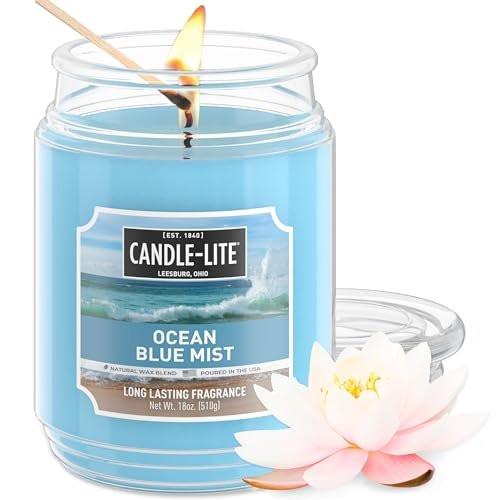 Candle-lite Scented Candles, Ocean Blue Mist, 18 oz Jar, Proudly Poured in The USA, Aromatherapy Candle, Single-Wick with 110 Hours of Burn Time, Perfect for Creating a Relaxing Ambiance - görsel 3