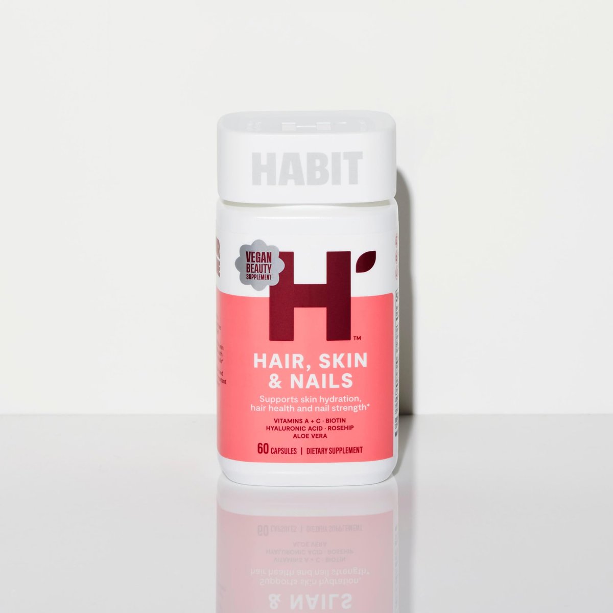Habit Hair, Skin & Nails Supplement (60 Capsules) - New Look, Supports Skin Hydration, Hair & Nail Strength, Biotin 2000mcg, Vitamin A & C, Hyaluronic Acid, Rosehip, Vegan, Non-GMO (1 Pack) - görsel 3