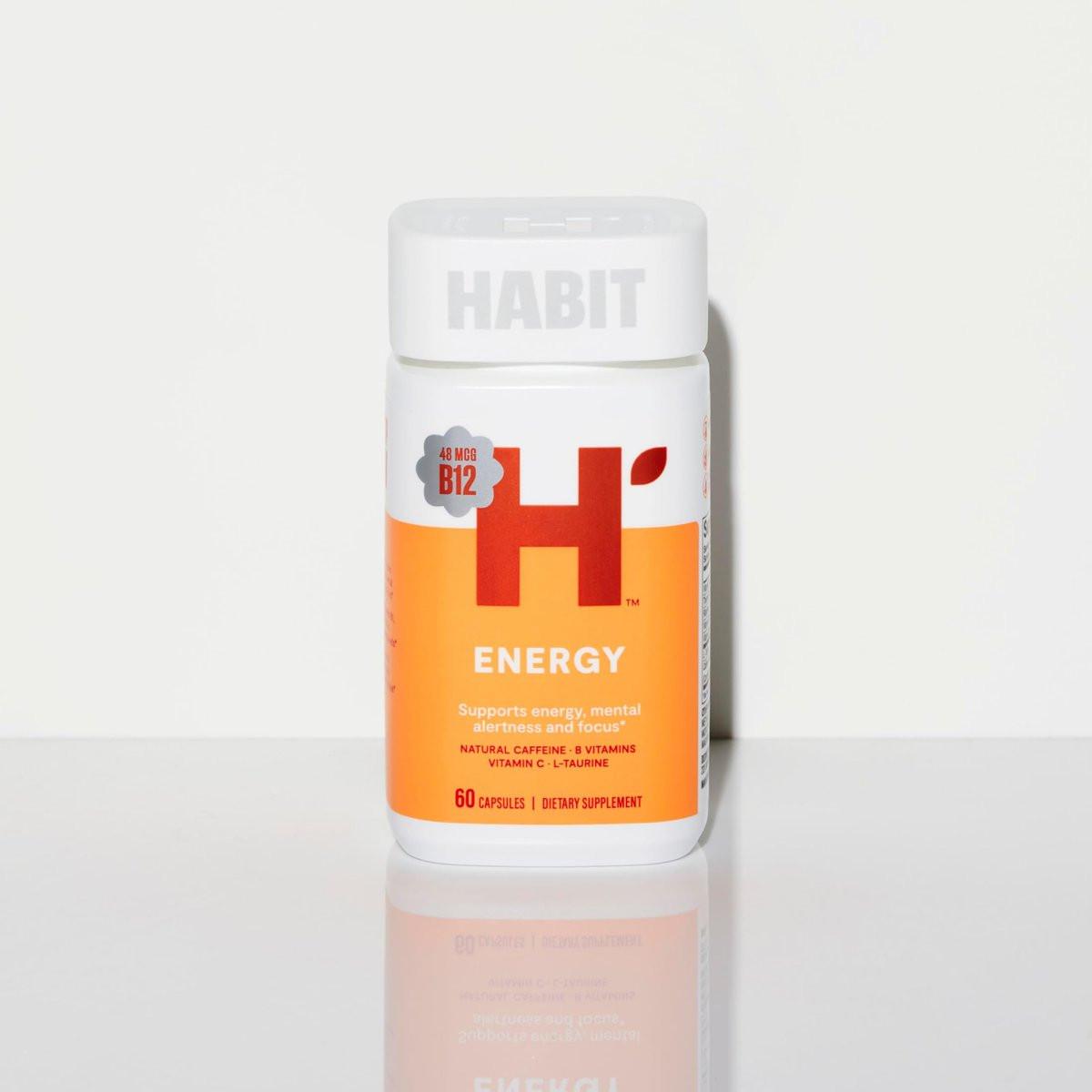 Habit Energy Supplement 2 Pack (120 Capsules) - New Look, Supports Energy, Mental Alertness and Focus, Natural Caffeine, Vitamins B & C, Green Tea Extract, Vegan, Non-GMO - görsel 12