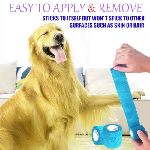 Kuanfine 3 Pack 2 Inches Self Adhesive Bandage Wrap Vet Wrap for Pets, Stretch Self Adherent Tape Cohesive Wrap for Athletic, Sports, Wrist and Ankle (Multi Colors) - görsel 5