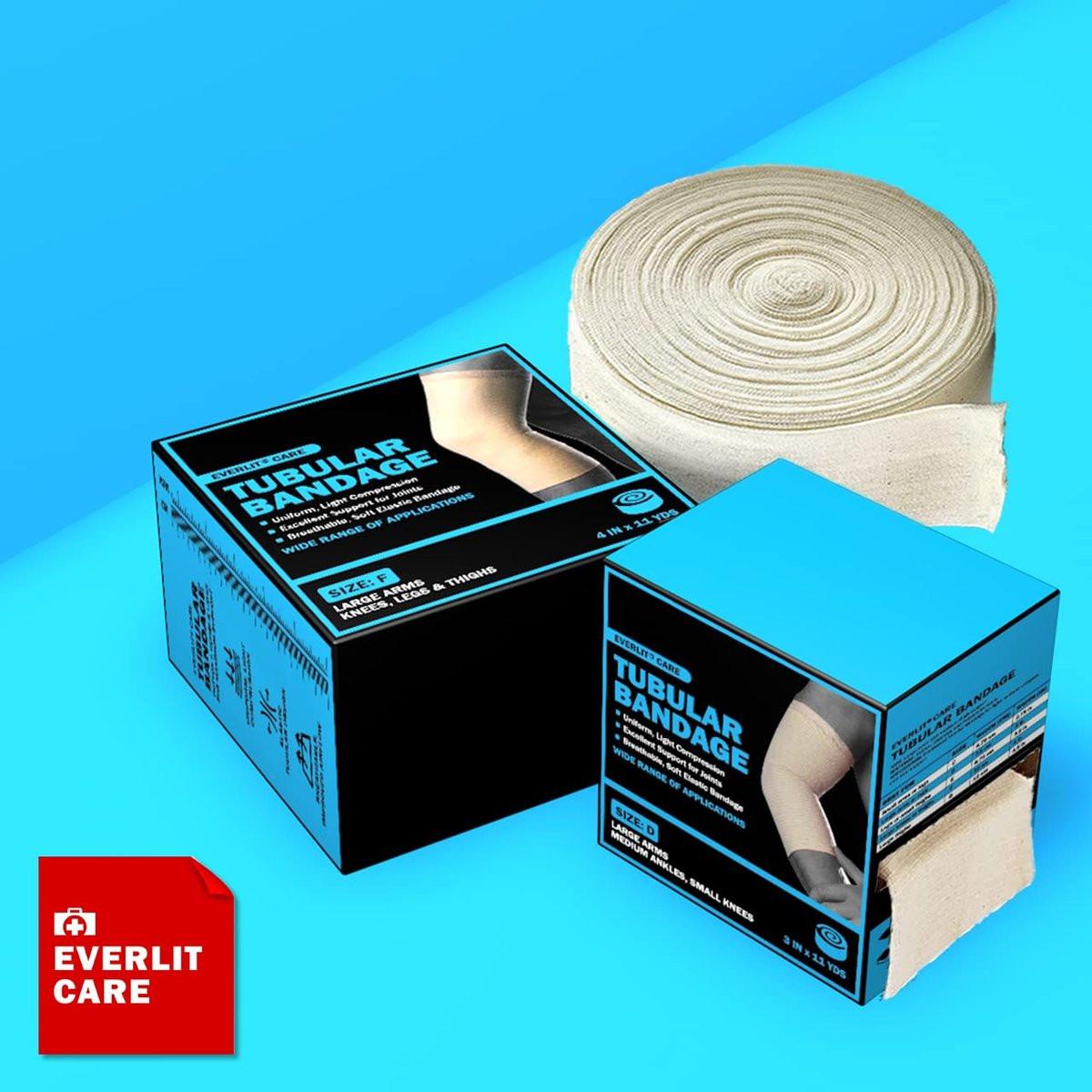 EVERLIT Elasticated Tubular Support Bandage | Stockinette Tubing for Large Arm, Knees, Legs | Light to Moderate Compression Bandage Roll For Tissue Support (Size C | 2.75" x 11 yd) - görsel 7
