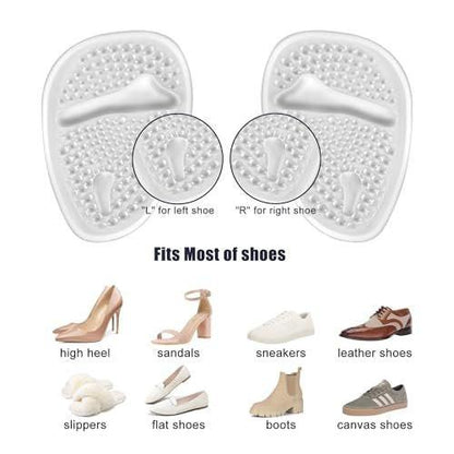Riootlnm Metatarsal Pads, Ball of Foot Cushions, Heel Pads Inserts for Too Big Shoe, Reduce Foot Pain, No Slip Heel Grips Liners Pads for Loose Shoe, Blisters (8pairsclear)