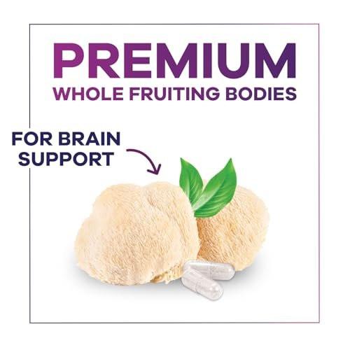 Lions Mane Supplement Capsules - Lions Mane 1000mg Per Serving - Extra Strength Lion’s Mane Mushroom - Superfood for Natural Memory, Focus, Brain, Immune Health Support - Bottled in USA - 120 Capsules - görsel 10