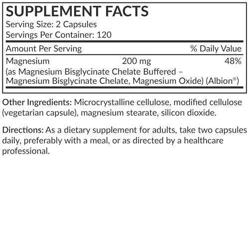 Futurebiotics Magnesium Glycinate 200 mg per Serving Chelated for High Absorption, Gentle on Stomach, Non-GMO, 240 Vegetarian Capsules - görsel 10