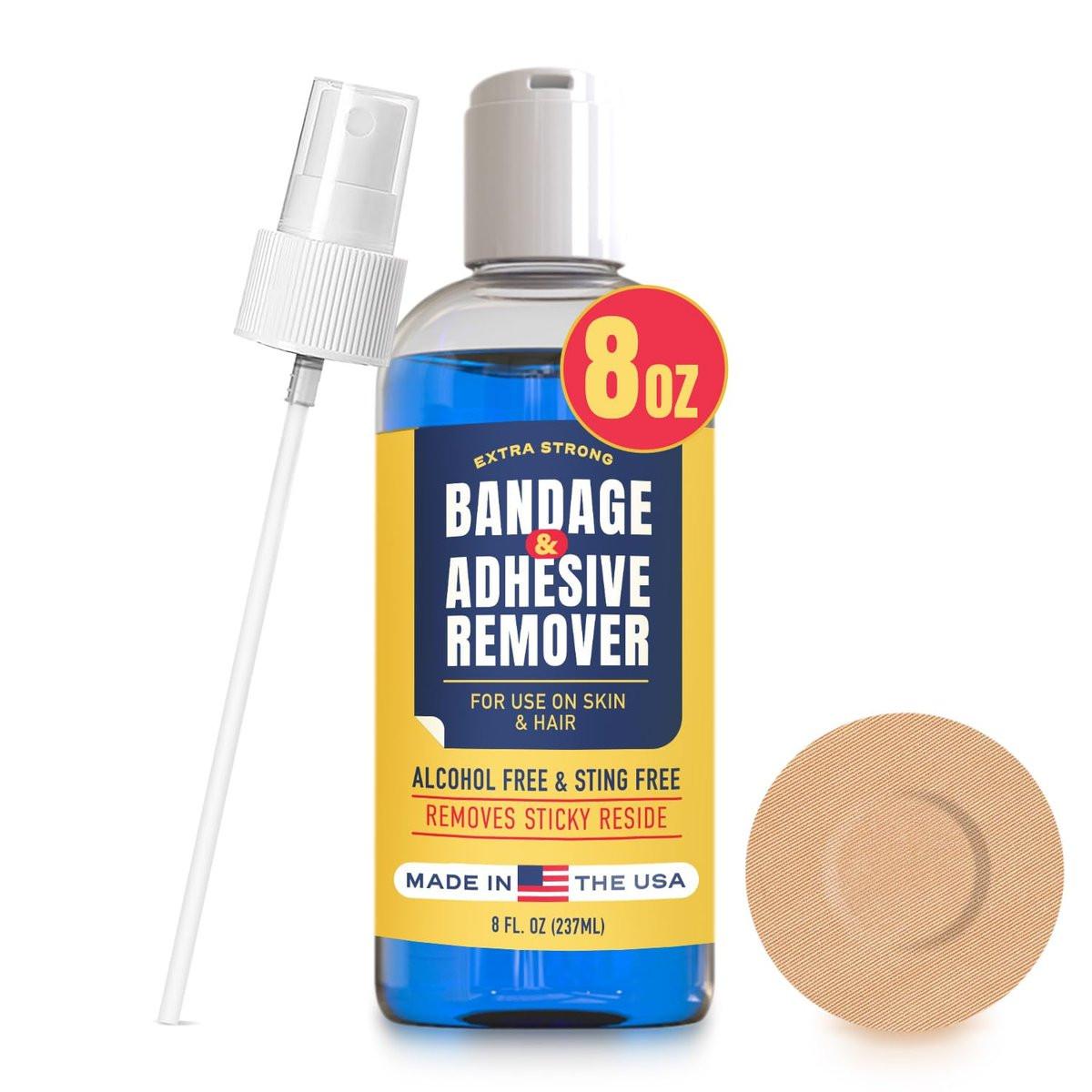 Sting-Free Adhesive Remover - 8oz Gentle & Pain-Free Bandage & Strong Adhesive Remover - Ideal for Sensitive Skin, Sports Tape, Dialysis Ports, Continuous Blood Glucose Monitoring & Colostomy Bag Care - görsel 2
