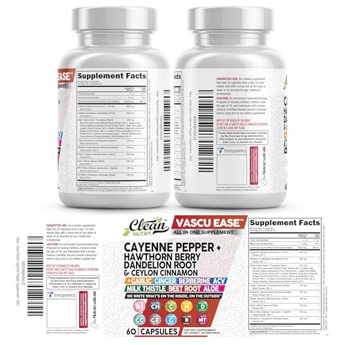 Clean Nutra Cayenne Pepper Capsules Supplement with Hawthorn Berry, Dandelion Root, Ceylon Cinnamon, Garlic, Ginger, Berberine, Apple Cider Vinegar, Milk Thistle, Beet Root, Aloe Vera Pills & More - görsel 18