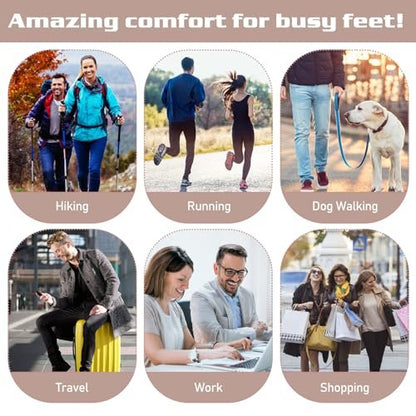 2 Pairs Memory Foam Insoles, Full-Foot Responsive Cushioning, Plantar Fasciitis Insoles for Women and Men, Orthotic Shoe Inserts with Arch Support for Foot Health (Black, W 7.5-8.5 / M 5.5-6.5)