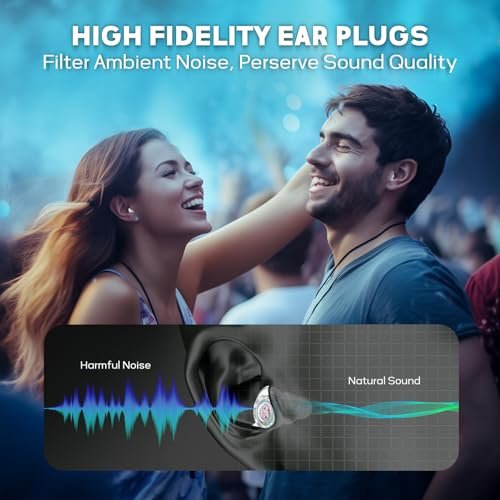 Hearprotek Hi-Fi Spirit Concert Ear Plugs, High Fidelity Silicone Music Earplugs for Concerts, Noise Reduction, Hearing Protection, Motorcycle, Musicians, Rave, Dj, Tinnitus Relief (Medium Size) - görsel 6
