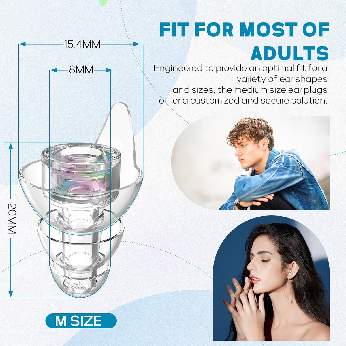 Hearprotek Hi-Fi Spirit Concert Ear Plugs, High Fidelity Silicone Music Earplugs for Concerts, Noise Reduction, Hearing Protection, Motorcycle, Musicians, Rave, Dj, Tinnitus Relief (Medium Size) - görsel 9