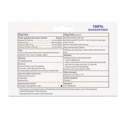 Globe (4-Pack) Lidocaine First Aid Antibiotic Ointment 1 Oz - Maximum Strength Pain Relief & Infection Protection - Numbs Skin Fast with Lidocaine - Emergency Use & Infection Protection - görsel 7